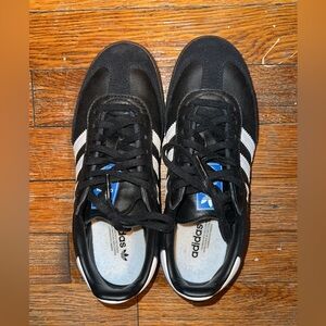 Adidas Men's Black Sneakers with White Stripes